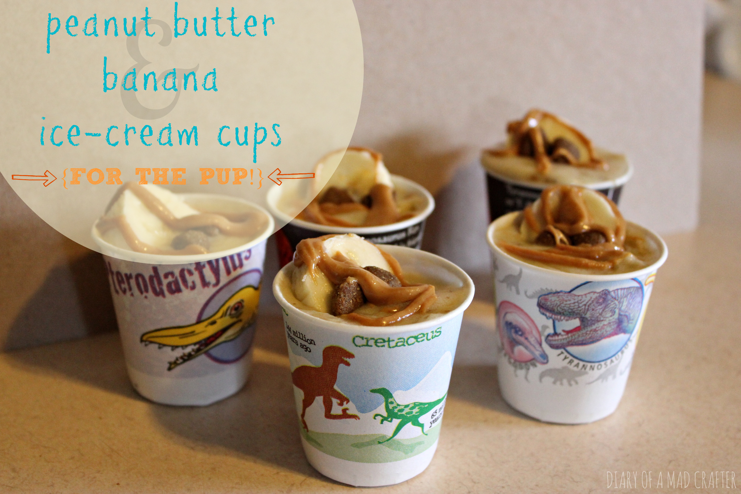 Peanut Butter & Banana Doggie Ice Cream Cups
